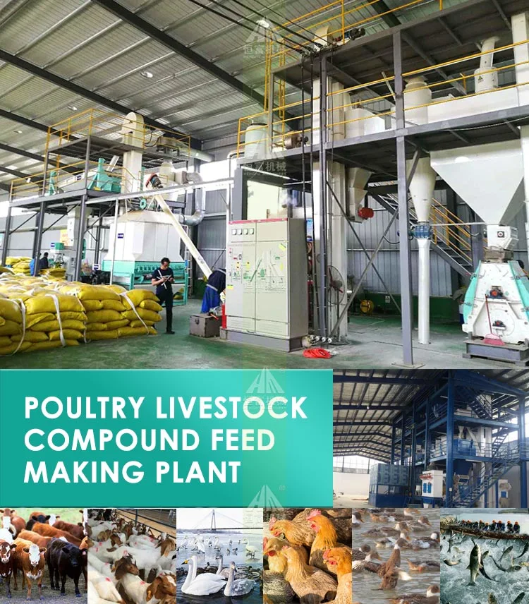 2 Tons Per Hour Automatic Cattle Feed Pellet Making Line Livestock Feed Processing Plant for Sale