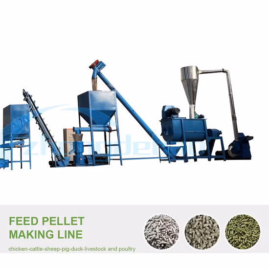 1-2 Ton/H Chicken Cow Cattle Fish Animal Feed Pellet Processing Production Line / Poultry Livestock Cattle Feed Pellet Production Line Small Feed Mill Plant
